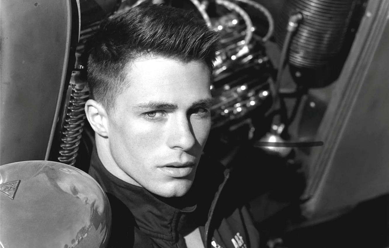 Photo wallpaper actor, black and white, Colton Haynes
