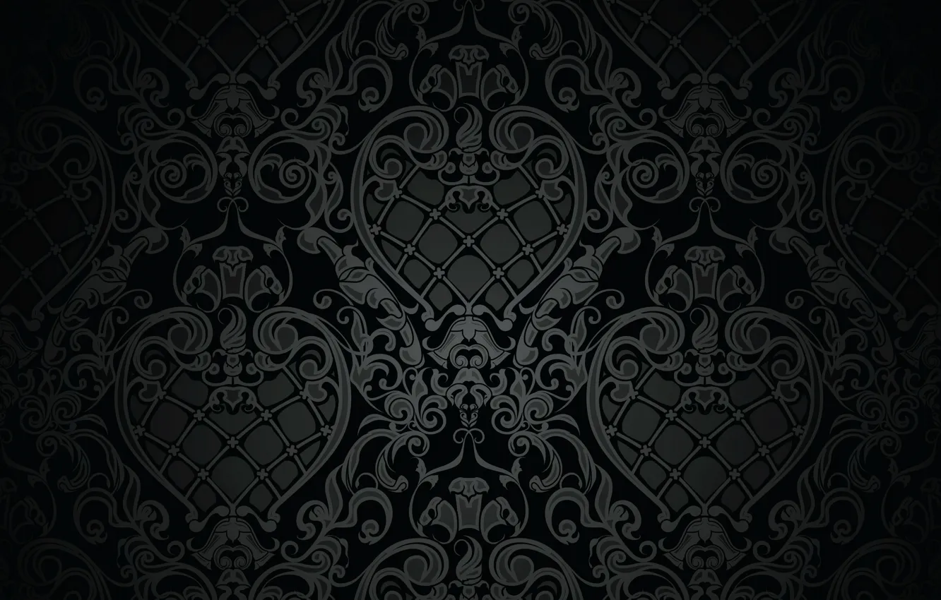 Photo wallpaper retro, pattern, vector, dark, black, ornament, vintage, texture, vintage, background, pattern, gradient