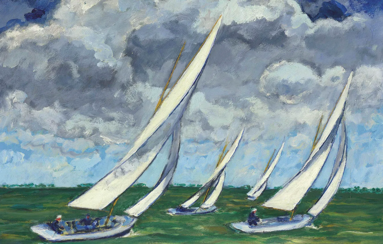 Photo wallpaper sport, picture, yacht, sail, seascape, Kees van Dongen, Regatta