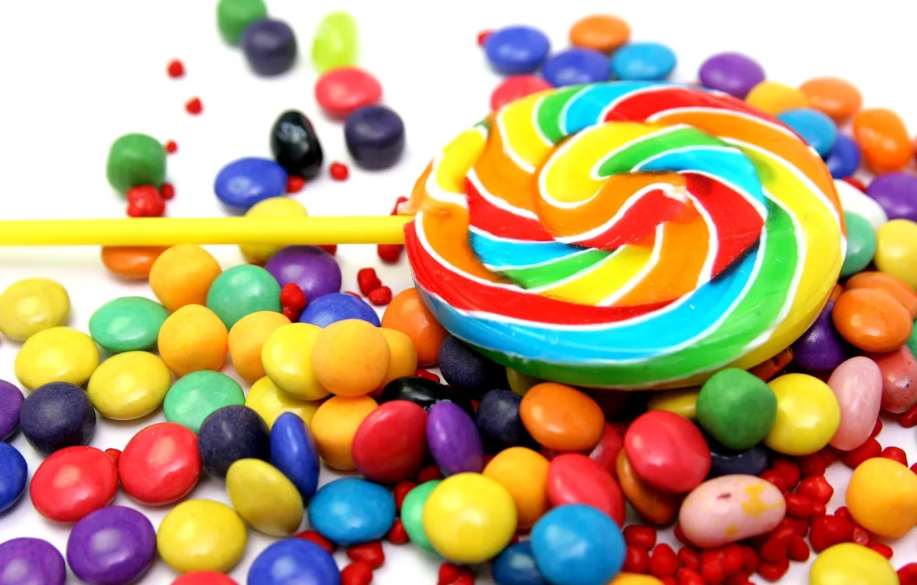Photo wallpaper food, candy, sweets, lollipops, Lollipop, colorful, pills