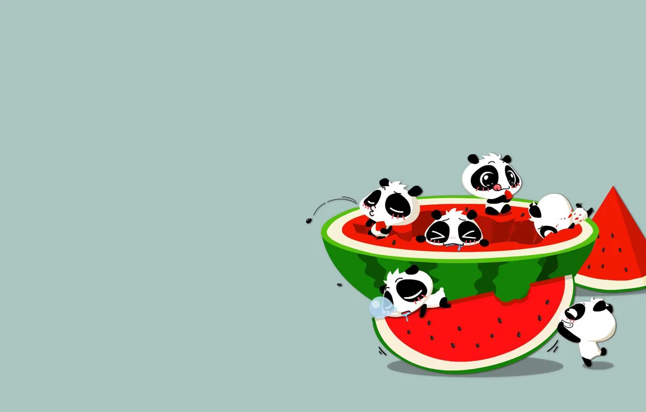 Photo wallpaper the situation, anime, watermelon, art, Panda