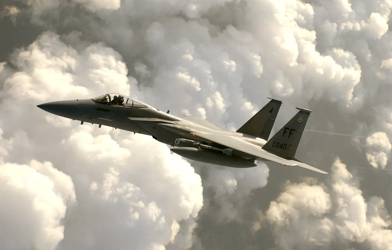 Photo wallpaper the sky, the plane, fighter, F-15 Eagle