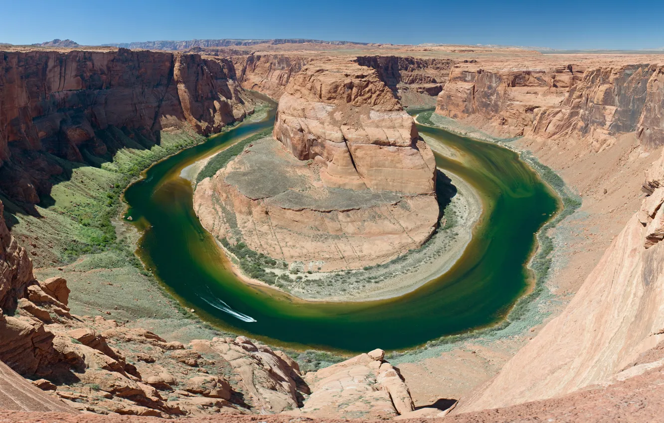 Photo wallpaper river, bending, canyon