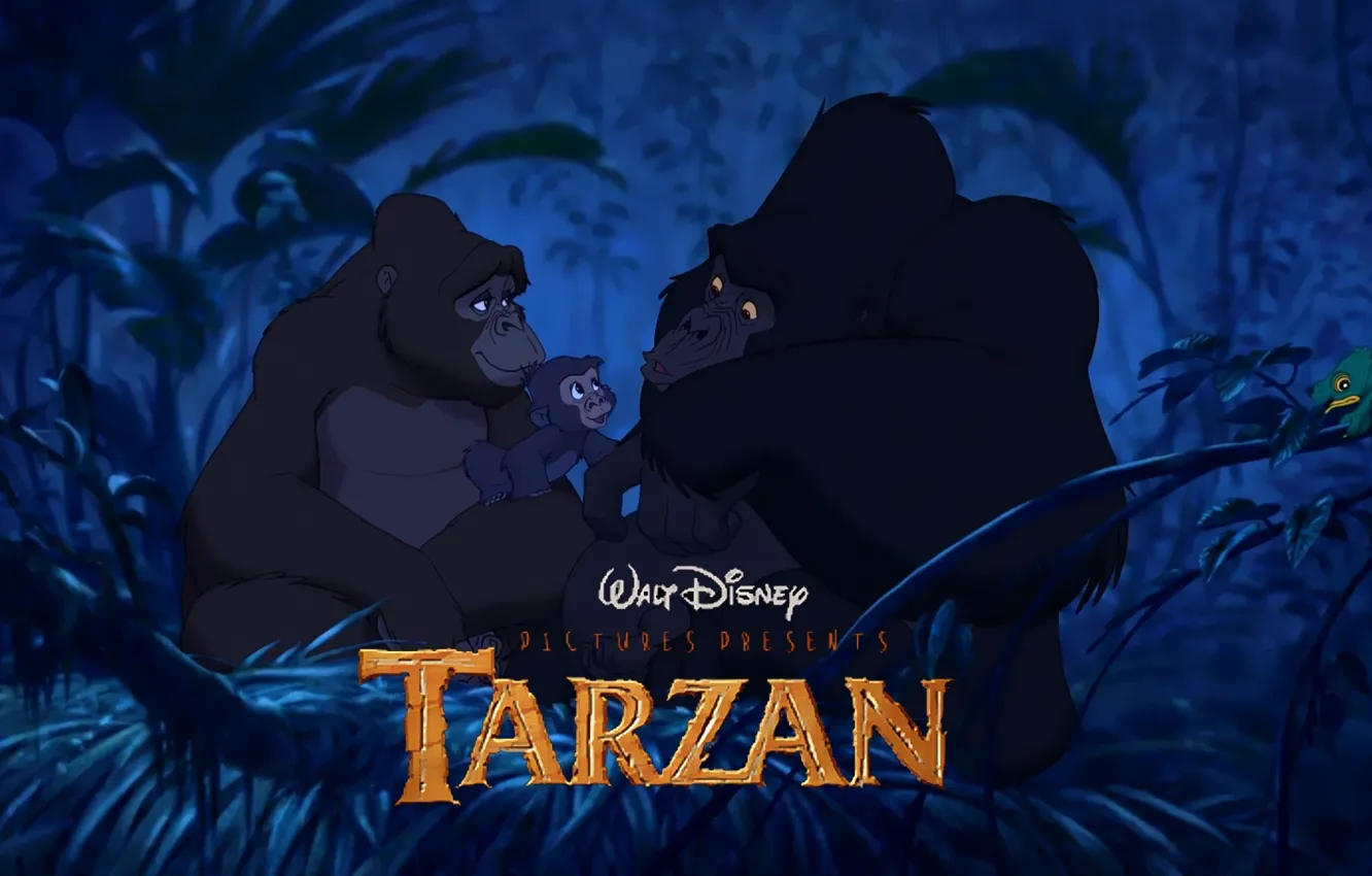 Wallpaper forest, cartoon, monkey, disney, Tarzan, gorilla images for  desktop, section фильмы - download