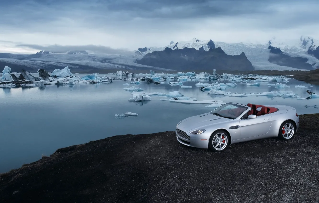 Photo wallpaper Aston Martin, Vantage, iceberg, Roadster