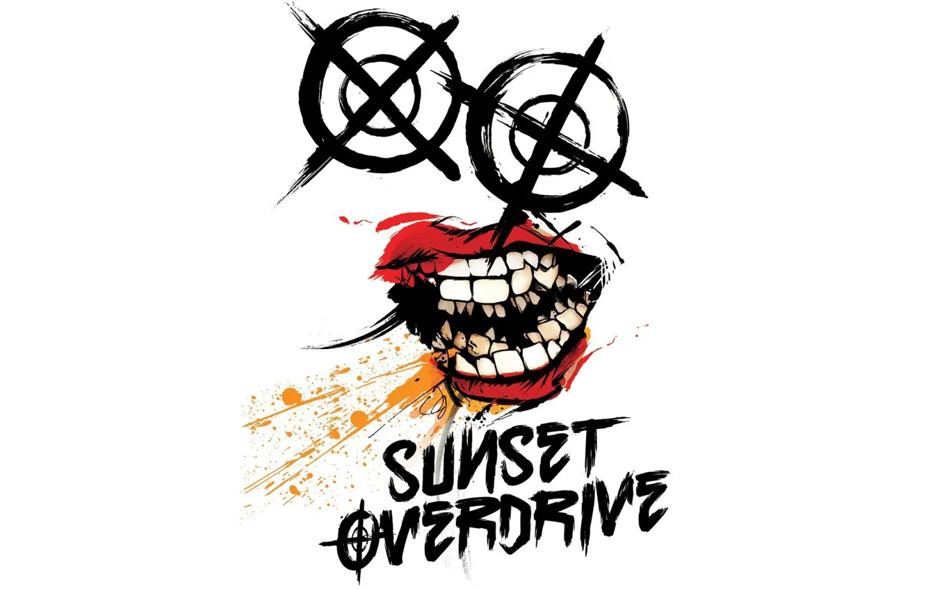Photo wallpaper logo, Xbox One, Sunset Overdrive, Insomniac Games