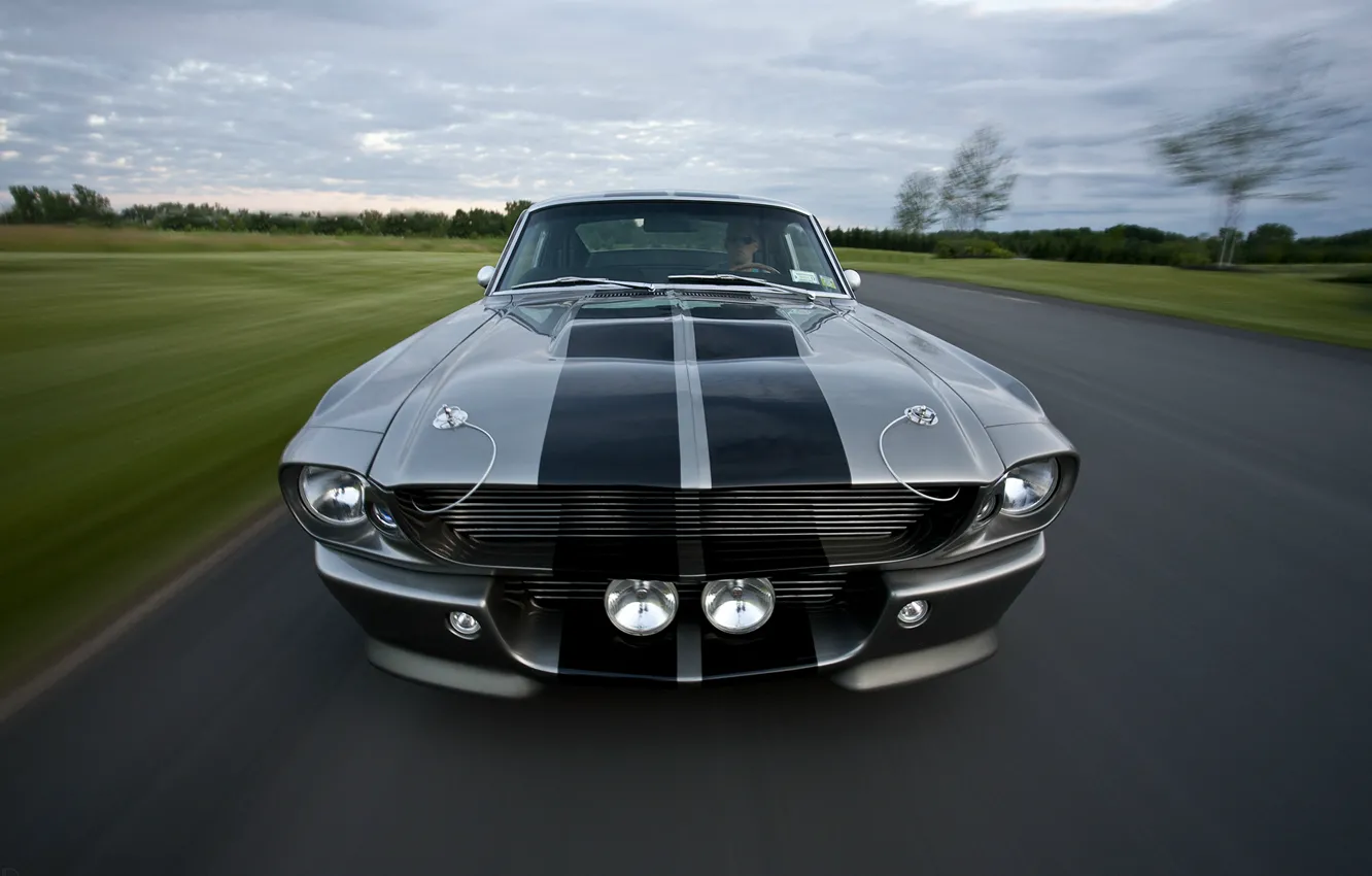 Photo wallpaper road, Wallpaper, Mustang, Ford, Shelby, GT500, Eleanor, Ford, legend, muscle car, wallpapers