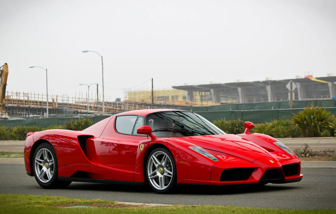 Photo wallpaper Ferrari, red, supercar, Enzo
