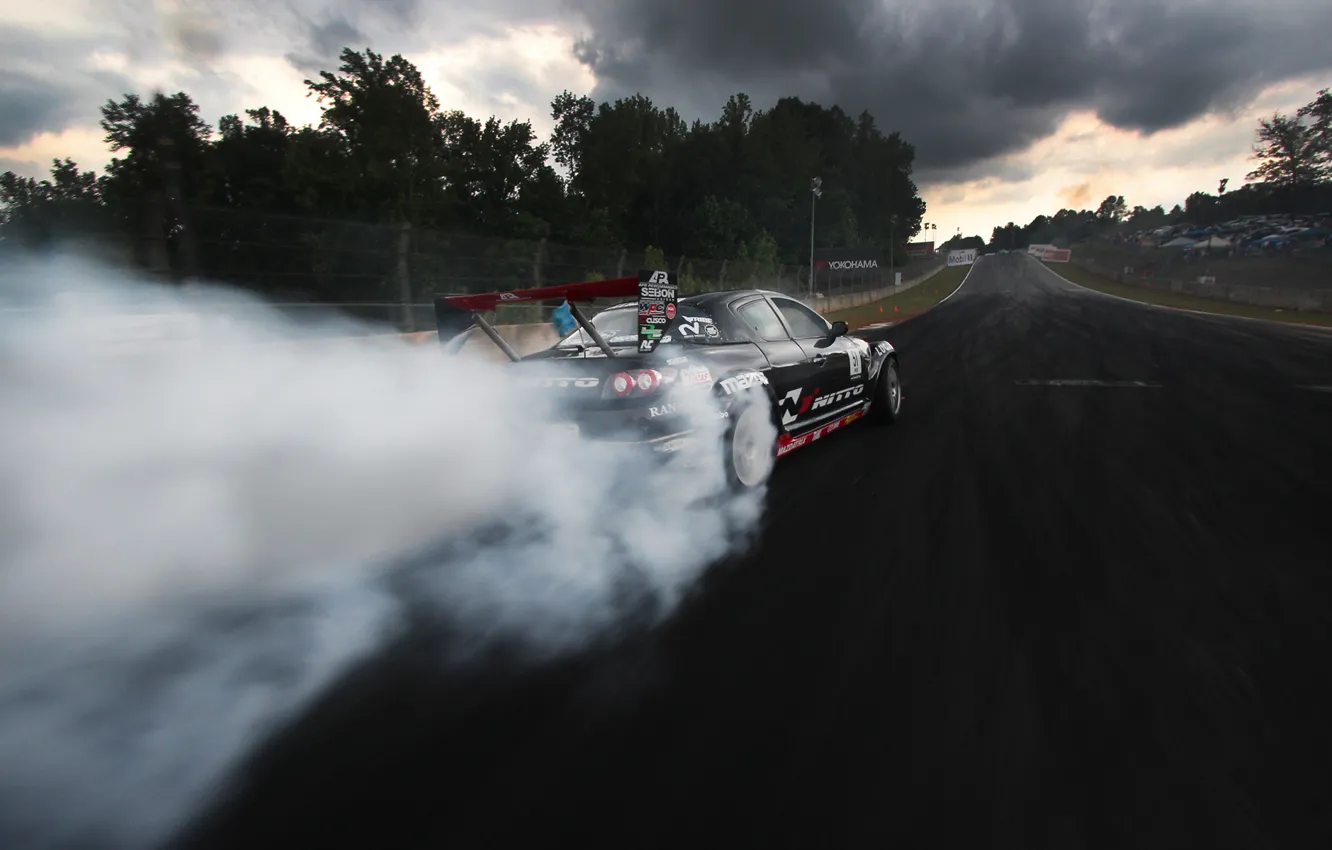 Photo wallpaper smoke, drift, Atlanta, formula D, Mazda RX-8