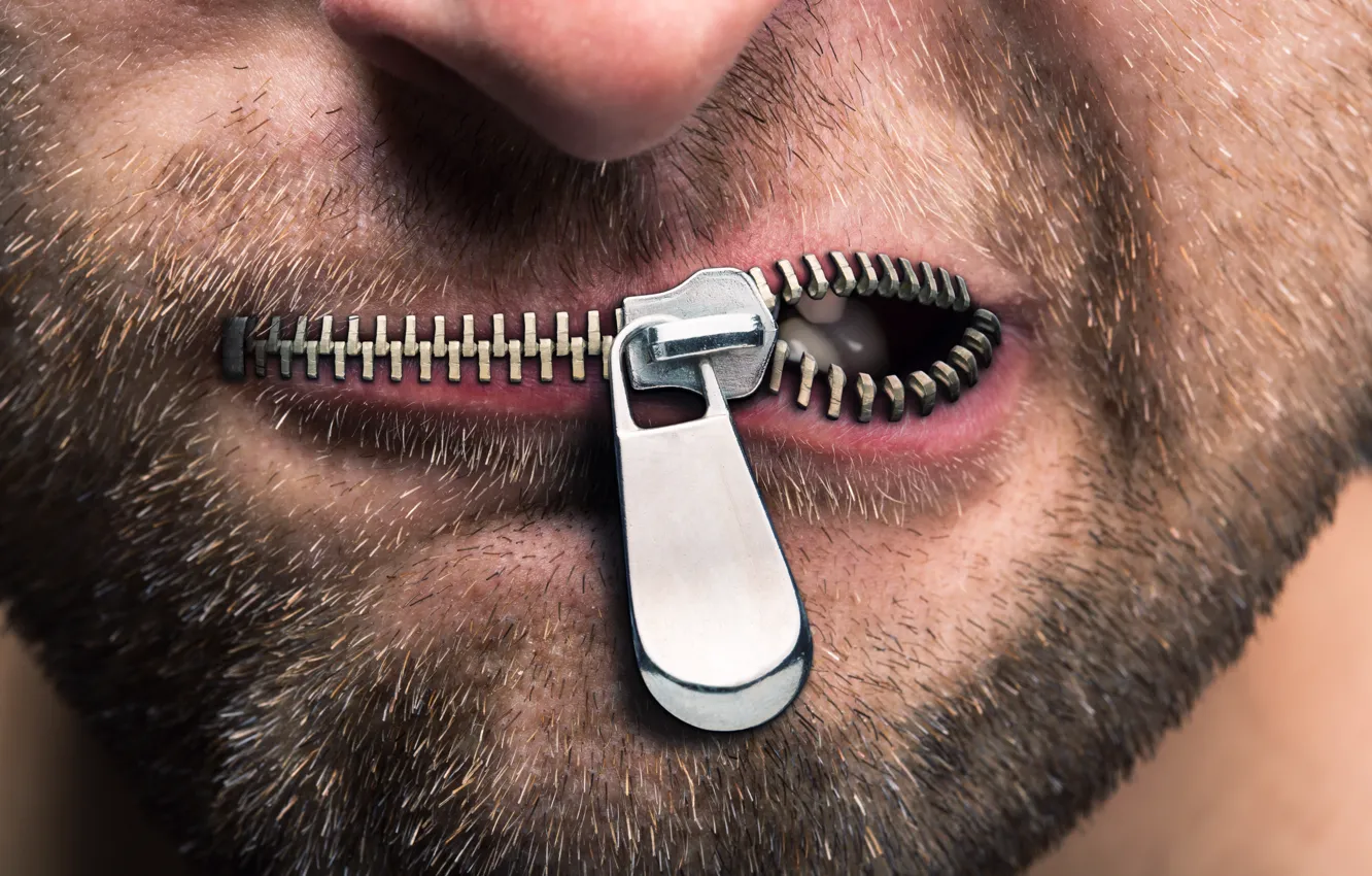 Wallpaper man, zip, mouth, teeth images for desktop, section ситуации -  download
