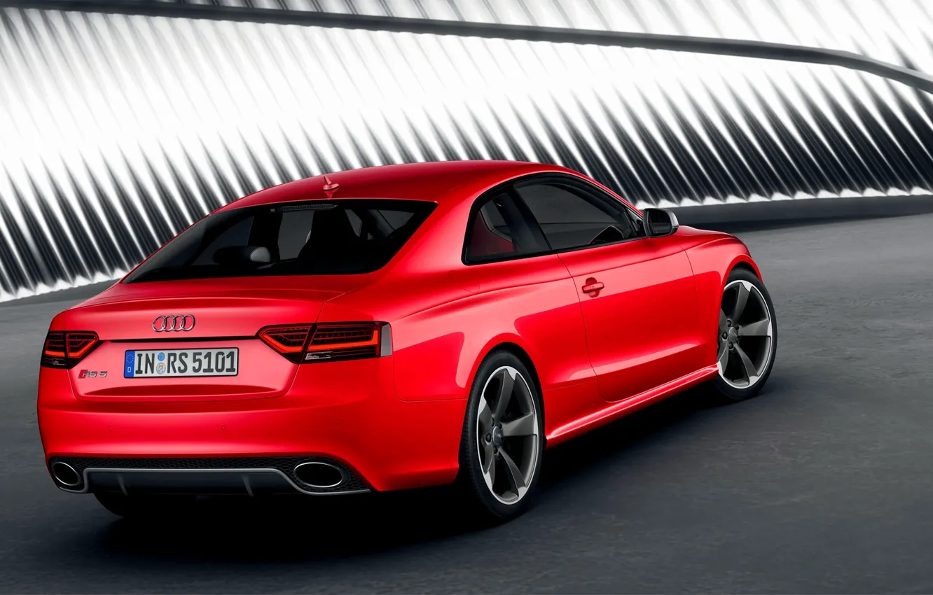 Photo wallpaper Audi, Red, Machine, RS5, Drives, Coupe