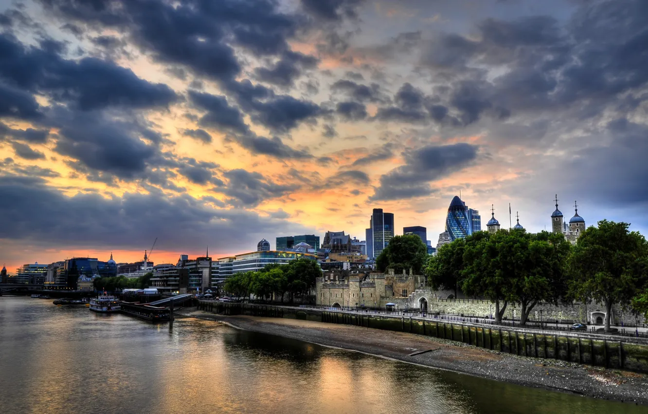 Photo wallpaper sunset, England, London, sunset, London, England