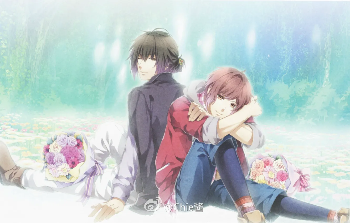 PC/タブレット ノートPC Wallpaper flowers, guys, two, back to back, itsuki kagami, NORN9 