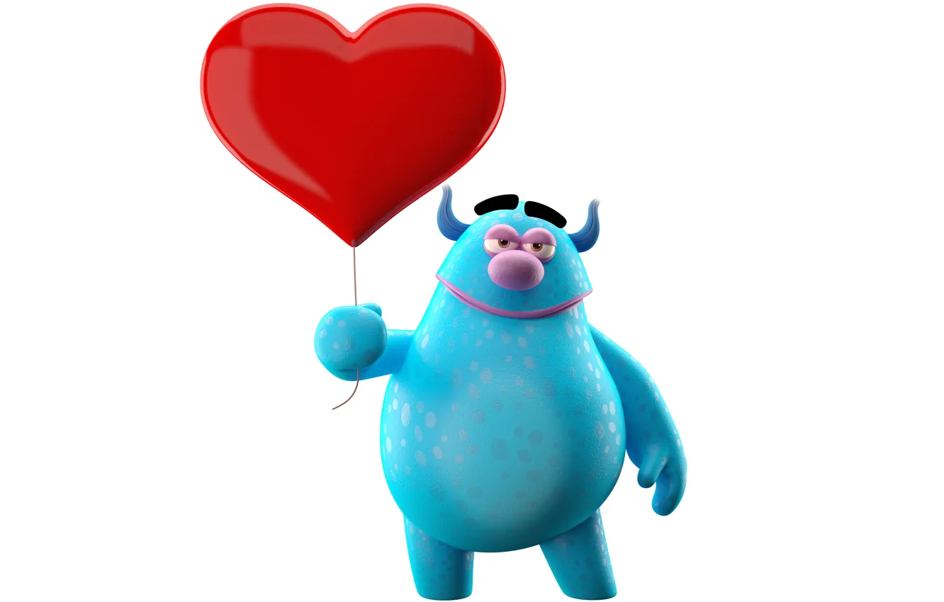Photo wallpaper character, monster, heart, funny, cute
