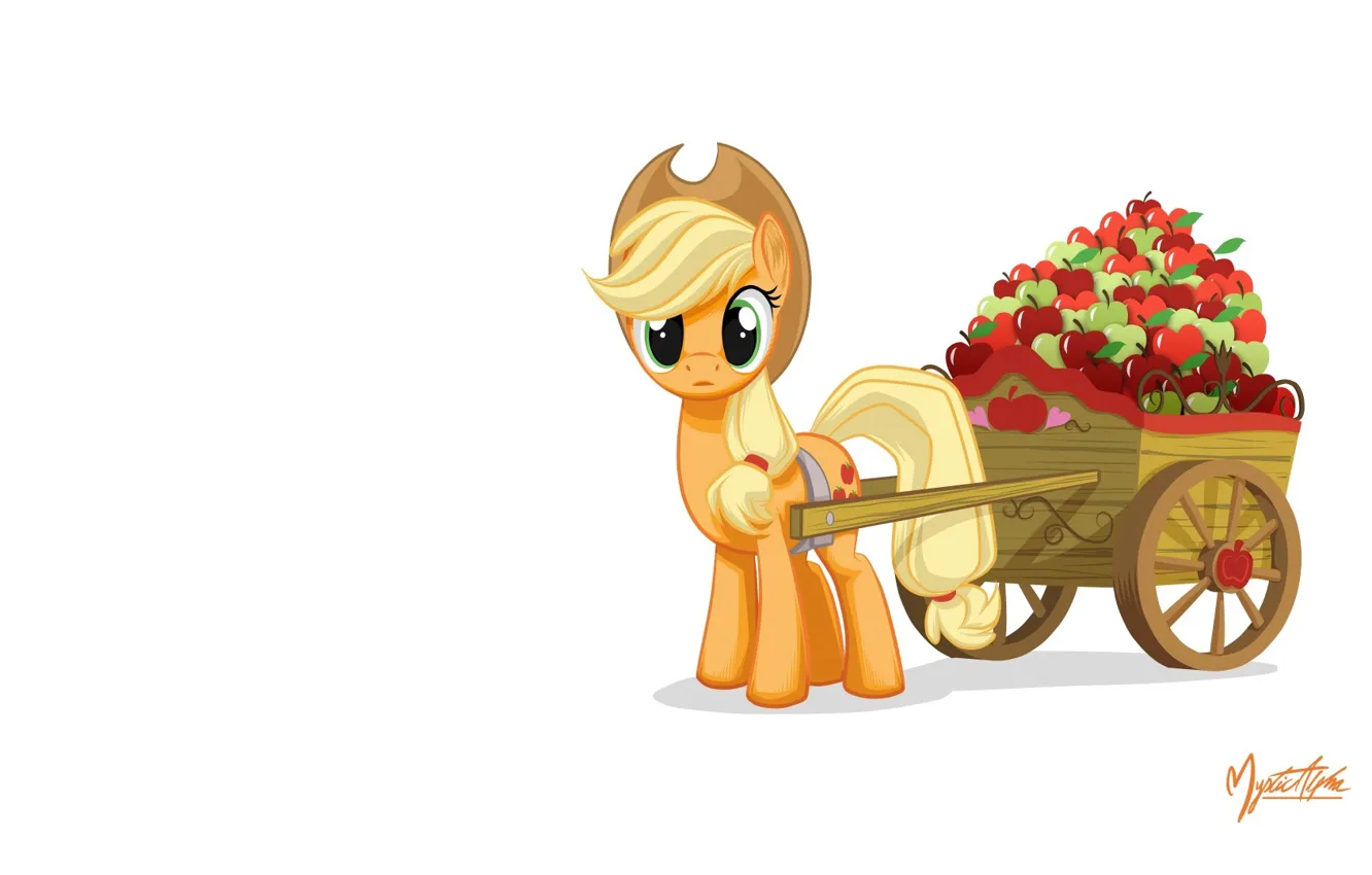 Photo wallpaper apples, pony, wagon, My little pony, MysticAlpha, Applejack