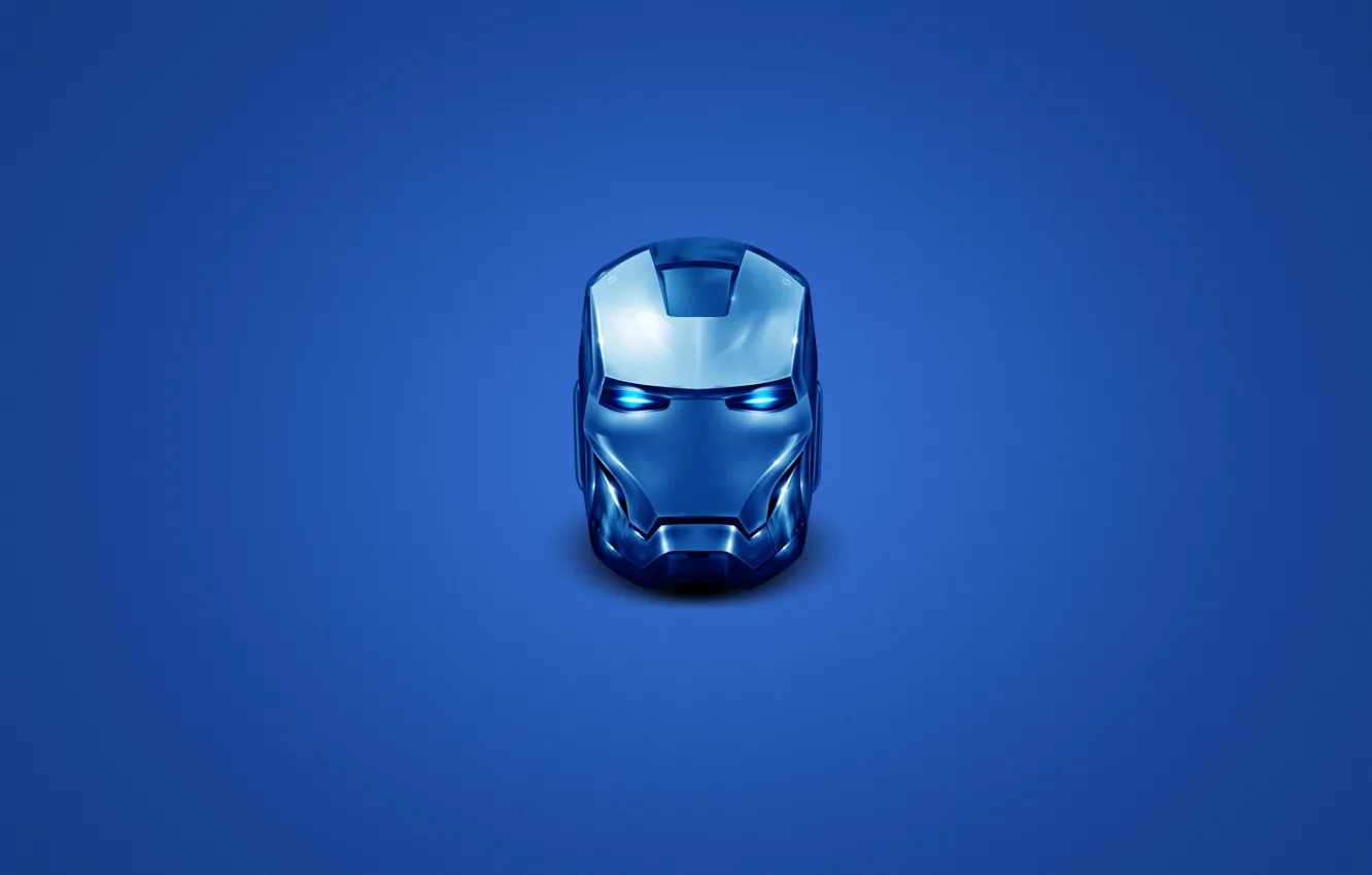 Wallpaper Blue Steel Minimalism Head Iron Man Iron Man Steel Head Images For Desktop Section Minimalizm Download